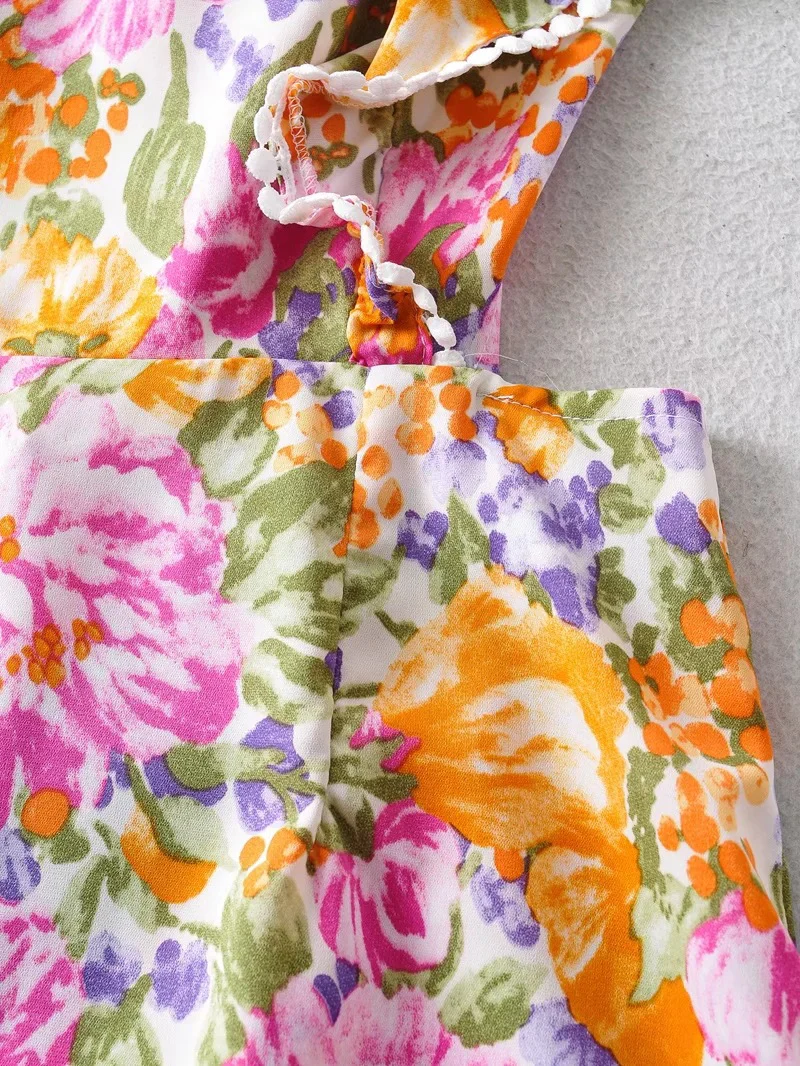 Tiered Ruffle Vibrant Floral Dress - Image 5