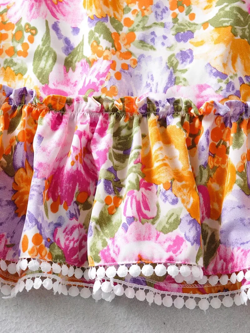 Tiered Ruffle Vibrant Floral Dress - Image 6
