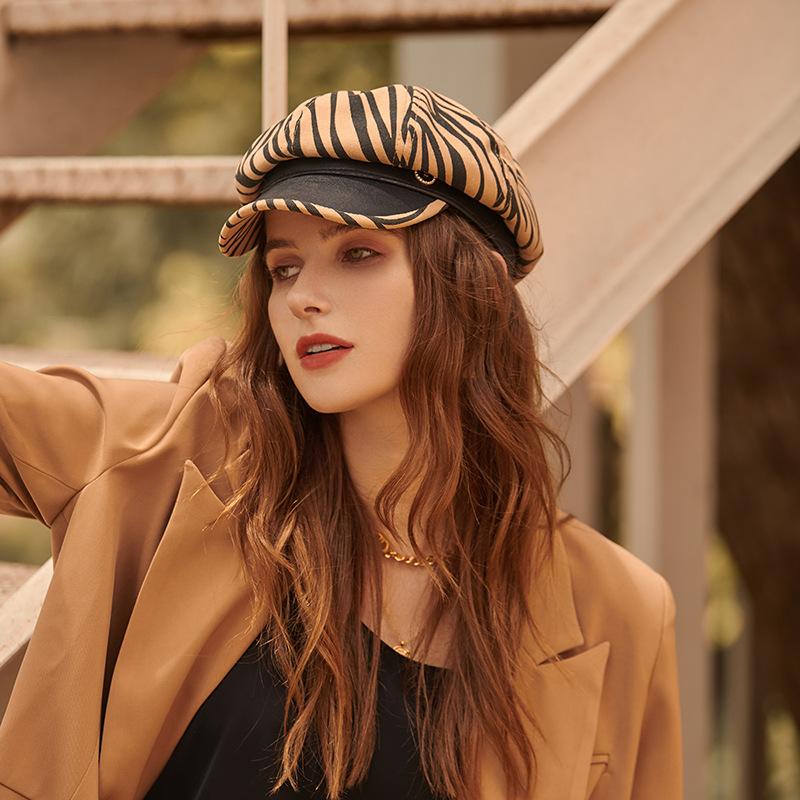 Tiger Print Baker Boy Cap - Image 2