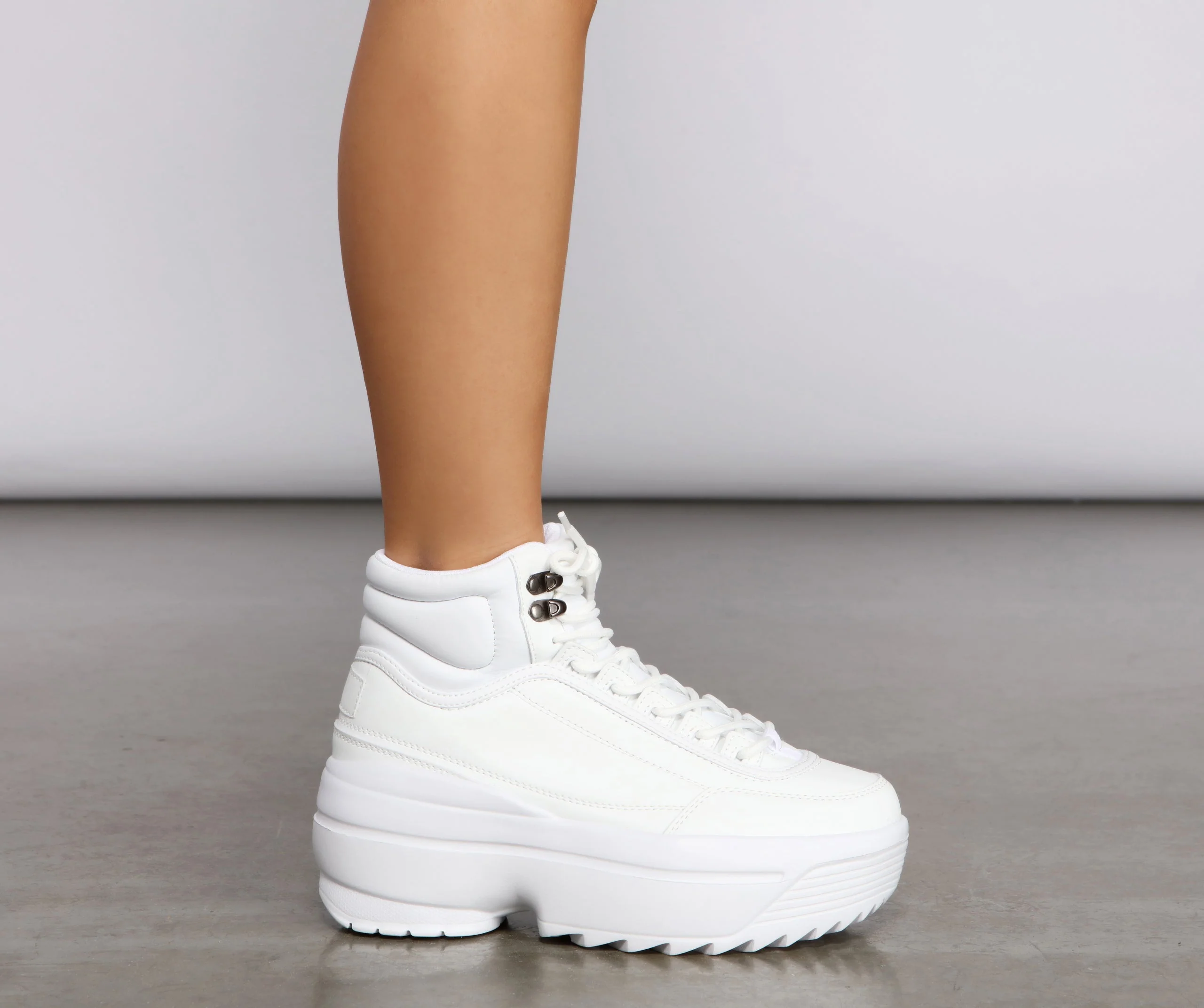 Too Fab Faux Leather Platform Sneakers - Image 2