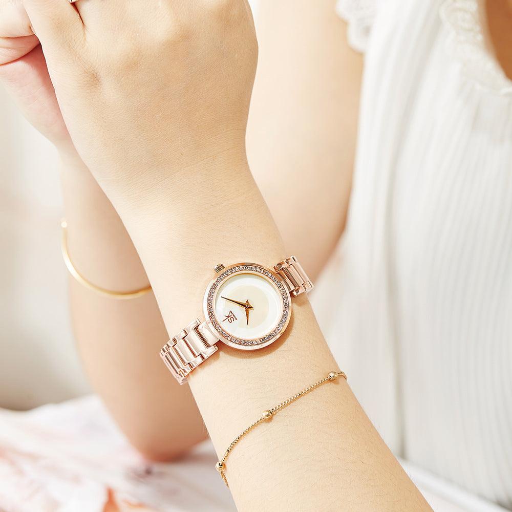 Trend Diamond Waterproof Steel Band Quartz Watch - Image 3