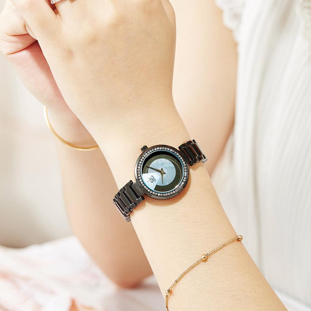 Trend Diamond Waterproof Steel Band Quartz Watch - Image 5