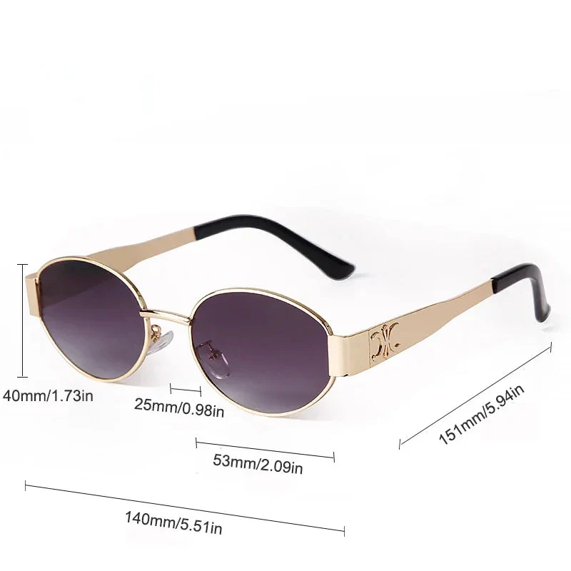 Retro Oval Sunglasses for Women - Image 12