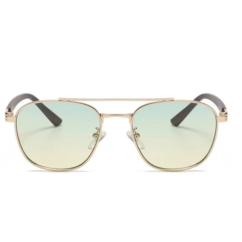 Vintage Oval Sunglasses with Wooden Frames for Women - Image 11