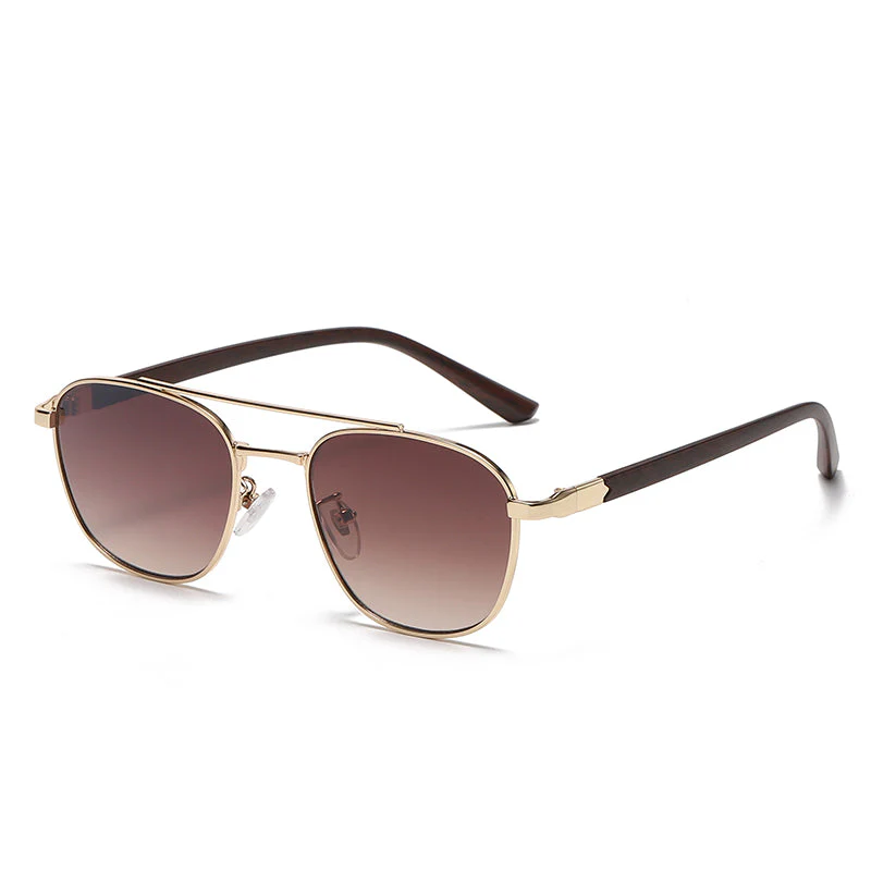 Vintage Oval Sunglasses with Wooden Frames for Women - Image 3