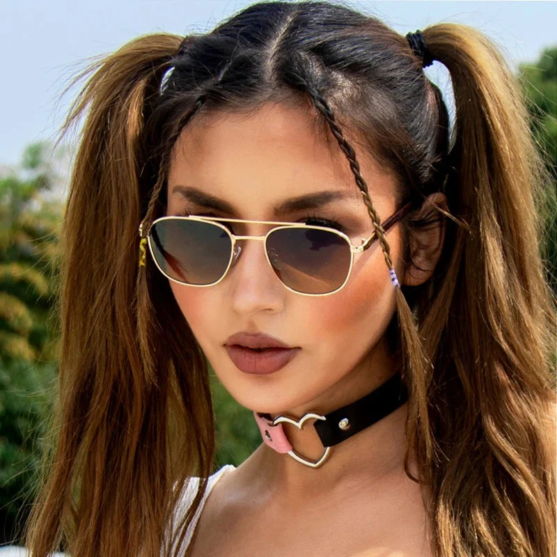 Vintage Oval Sunglasses with Wooden Frames for Women - Image 6