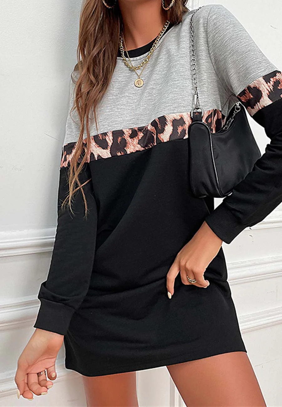 Tri-Tone Long Sleeve Sweater Dress - Image 3
