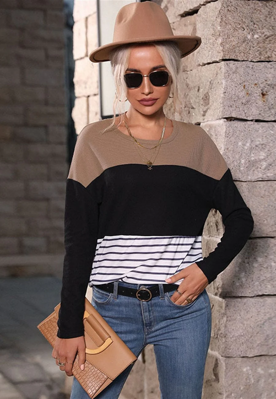Tri-Tone Striped Print Sweater - Image 4