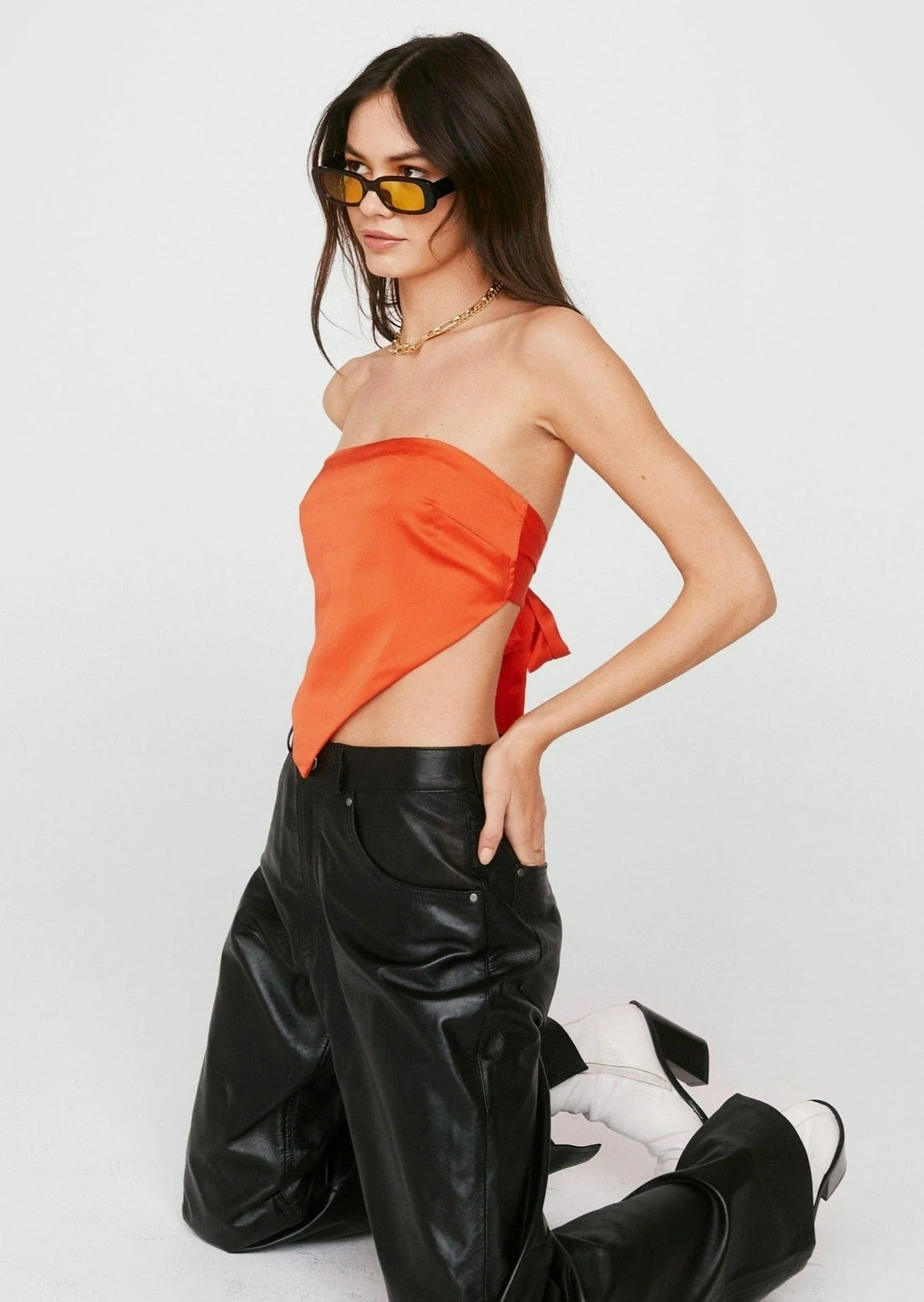 Triangle Bandana Scarf Tie Top - Image 4