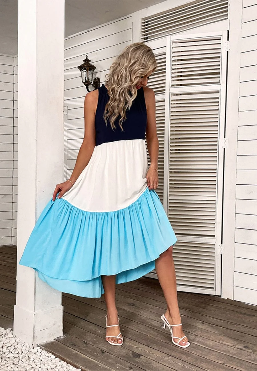 Triple Tone Tiered Summer Dress - Image 2