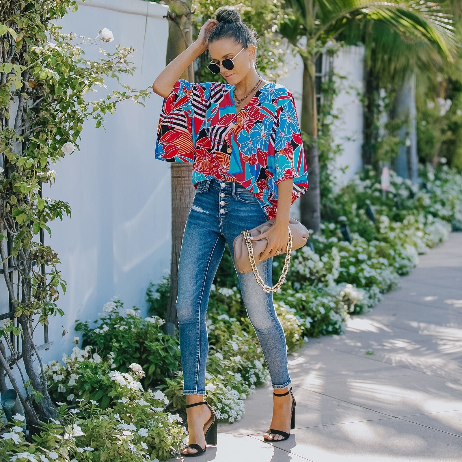 Tropical Print Oversized Polo - Image 5