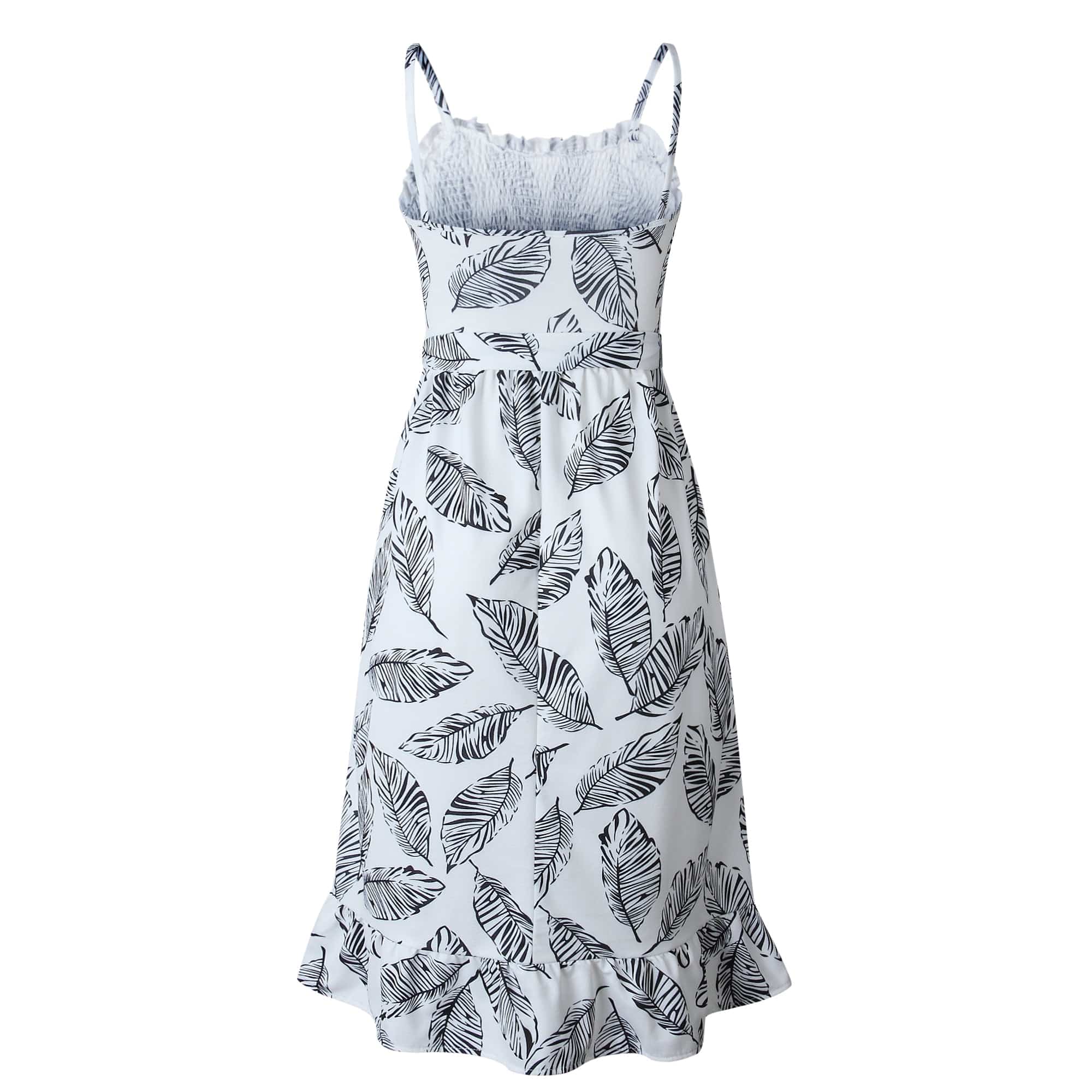 Tropical Print Shirred Dress - Image 2