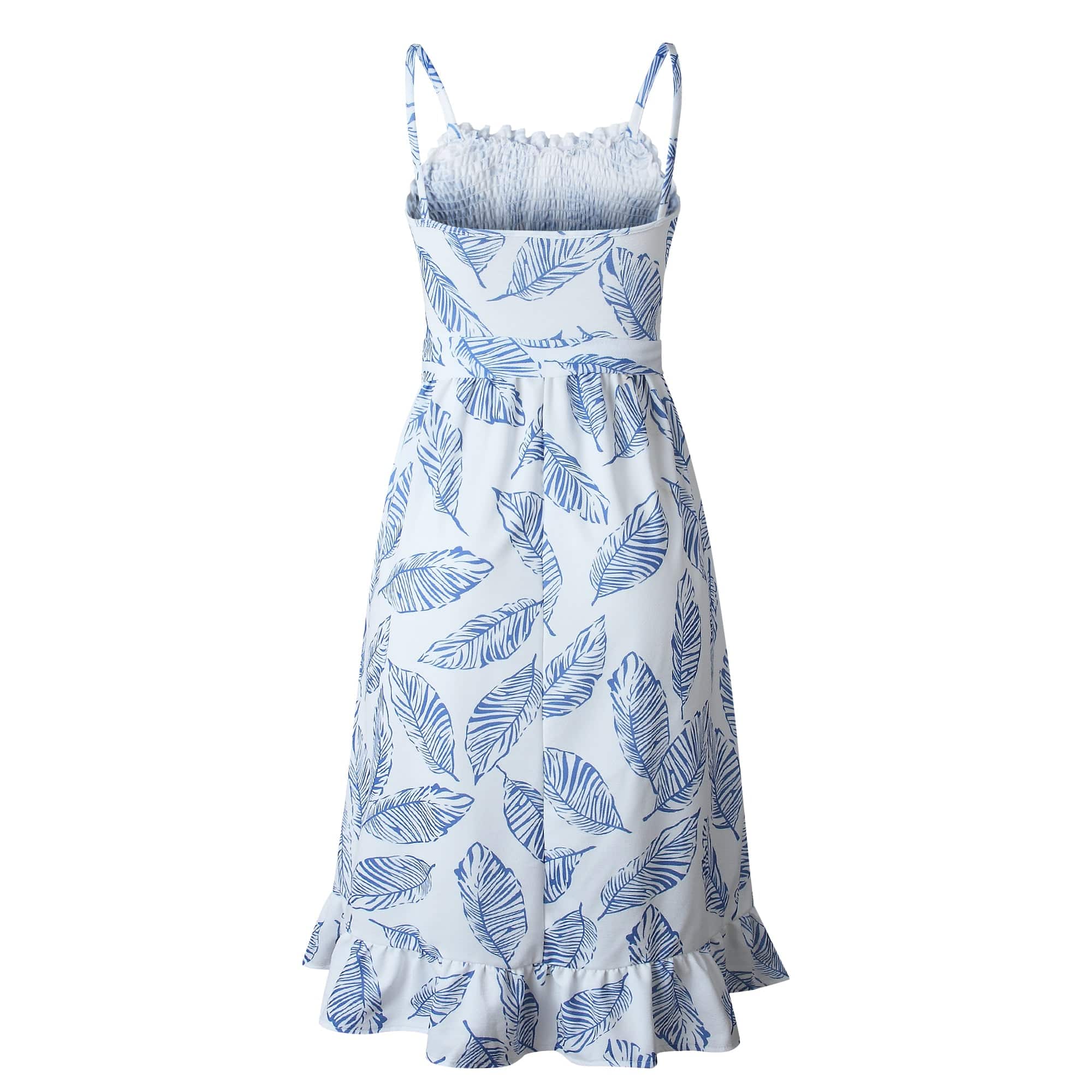 Tropical Print Shirred Dress - Image 4