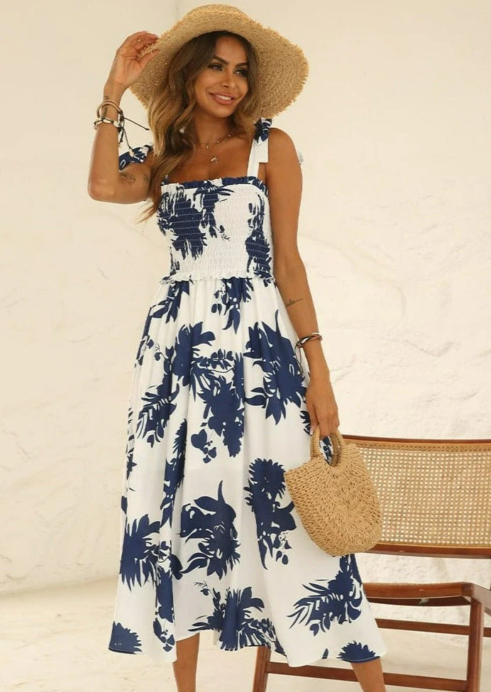 Tropical Print Tie Strap Dress - Image 2