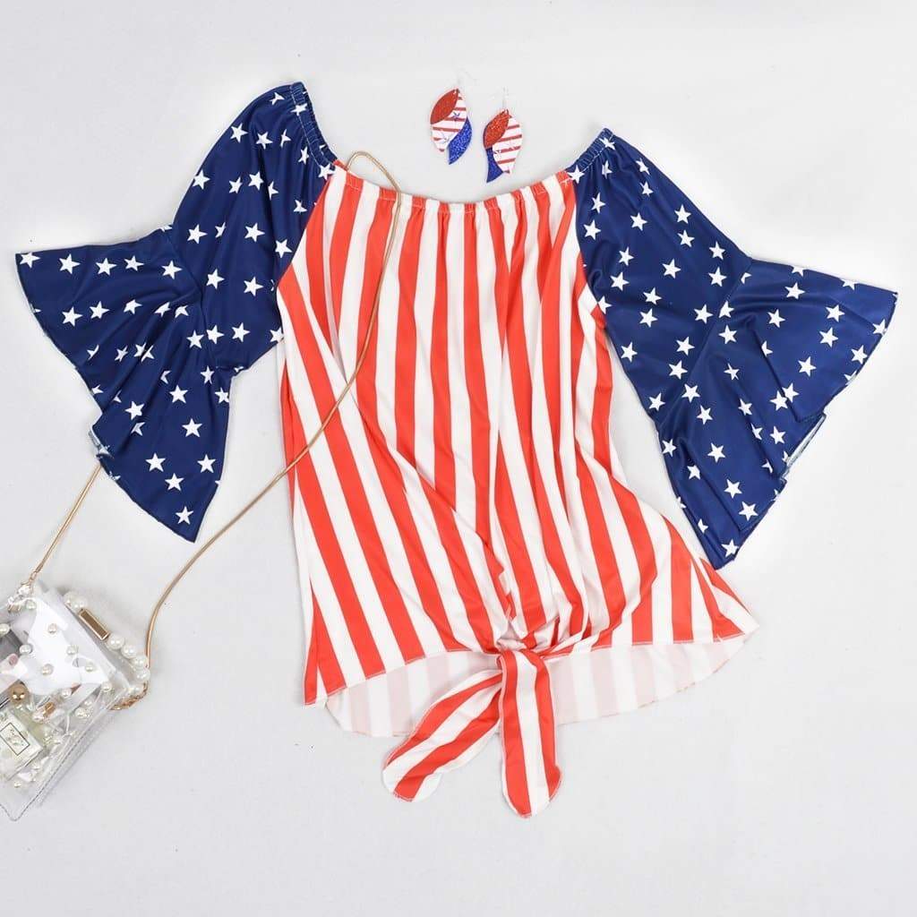 Trumpet Sleeve Tie-Front Blouse - Image 10