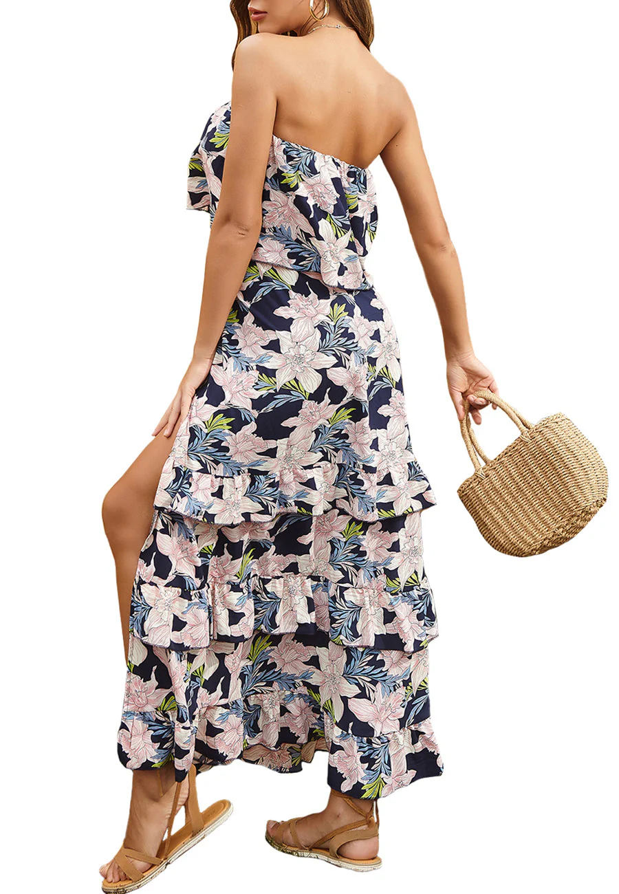 Tube Layered Floral Print Dress - Image 19