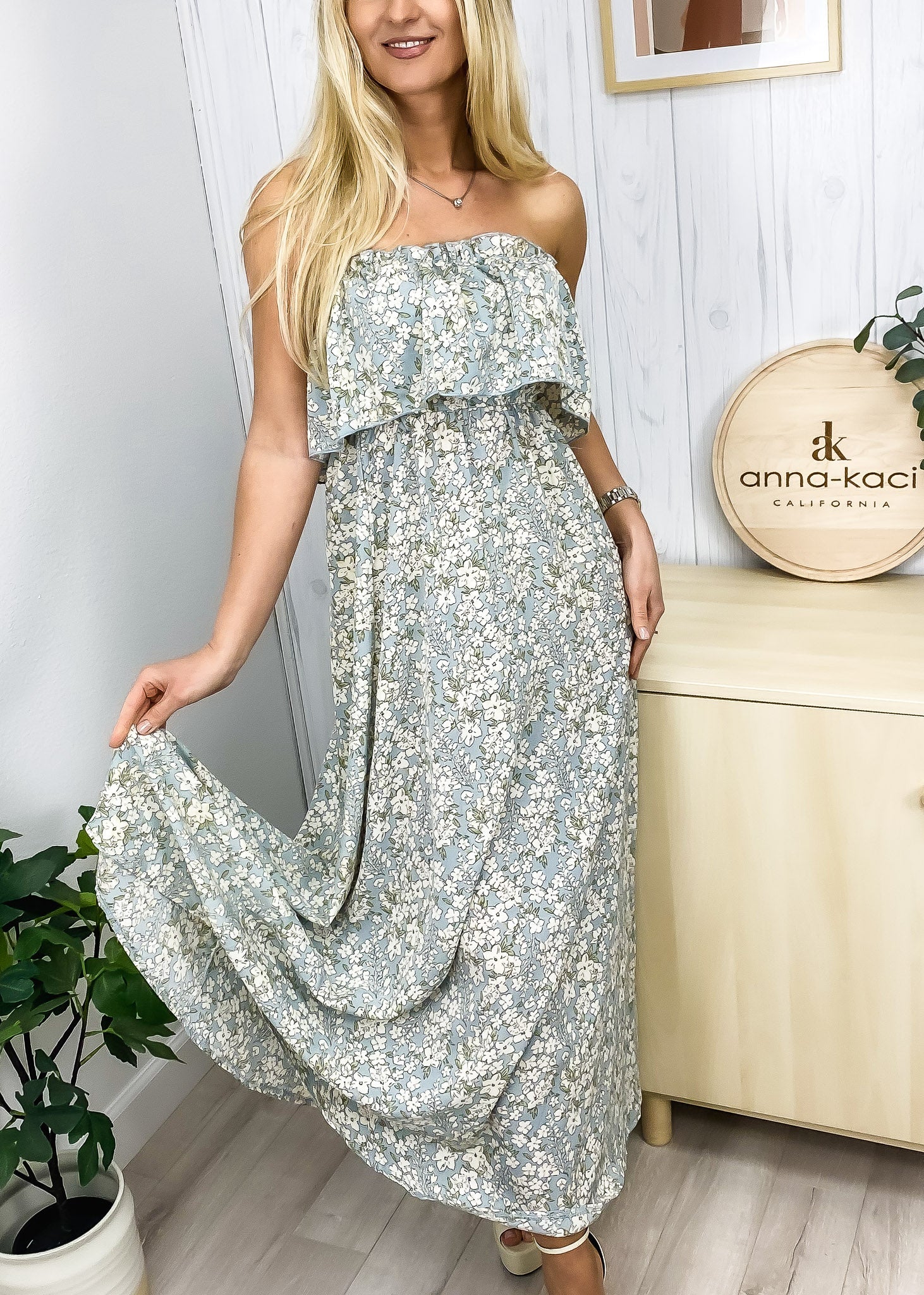 Tube Layered Floral Print Dress - Image 28