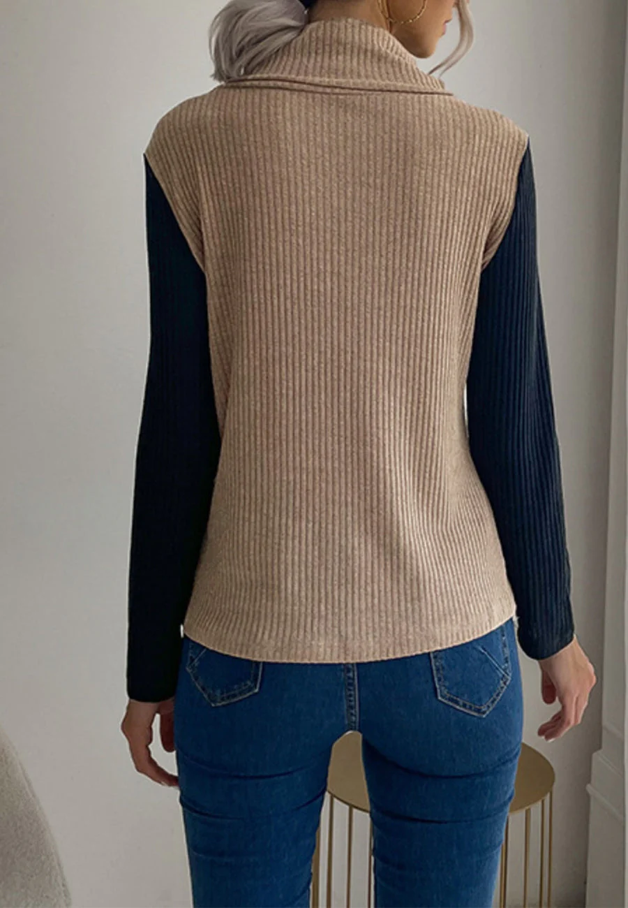 Turtleneck Overlap Sweater Vest - Image 3