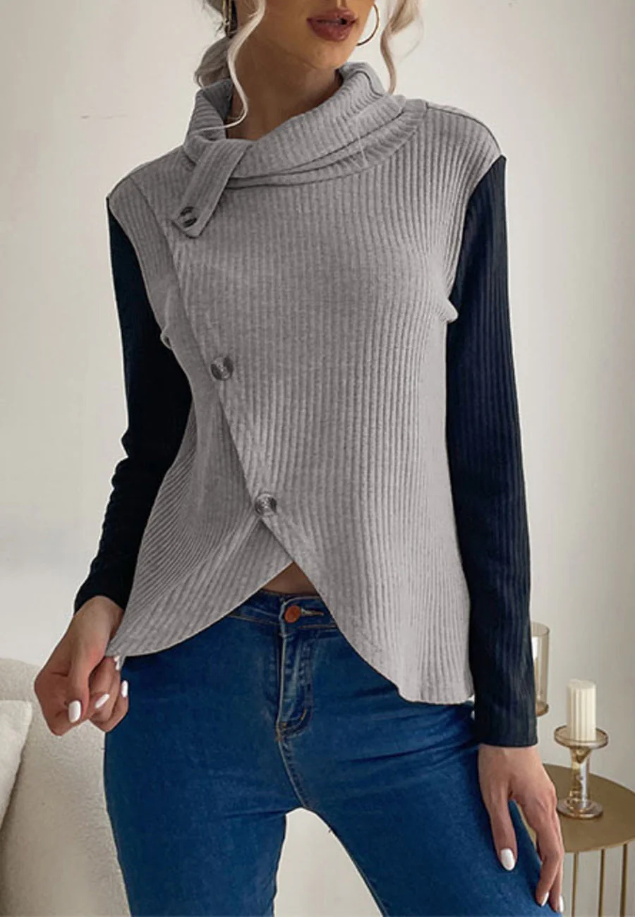 Turtleneck Overlap Sweater Vest - Image 5