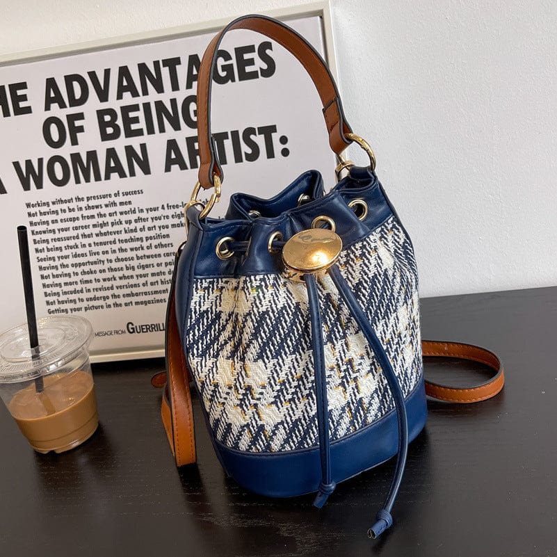Tweed Satchel Crossbody Bag with Handle - Image 2