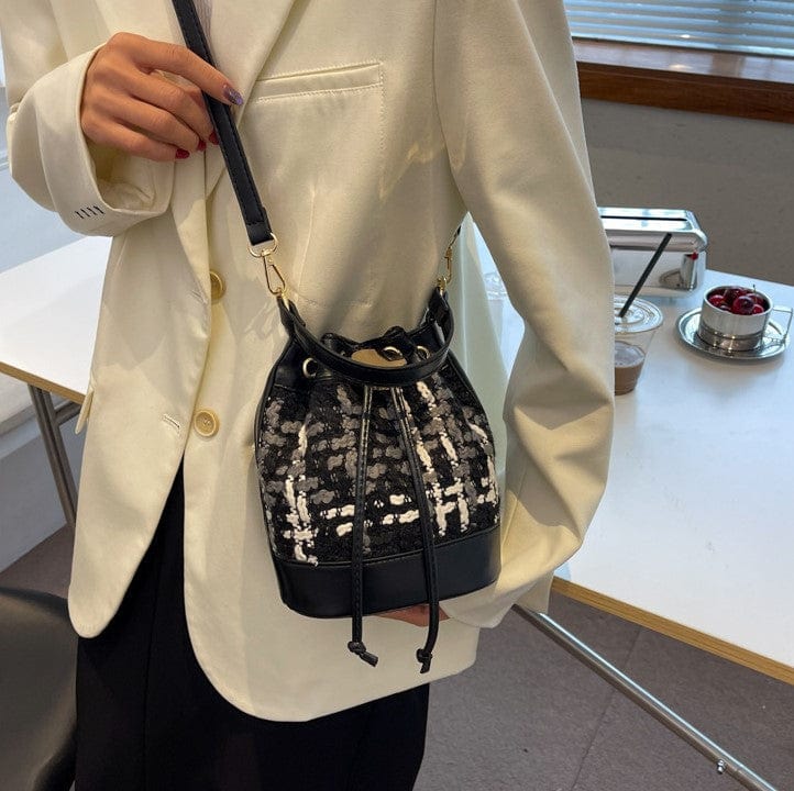 Tweed Satchel Crossbody Bag with Handle - Image 5