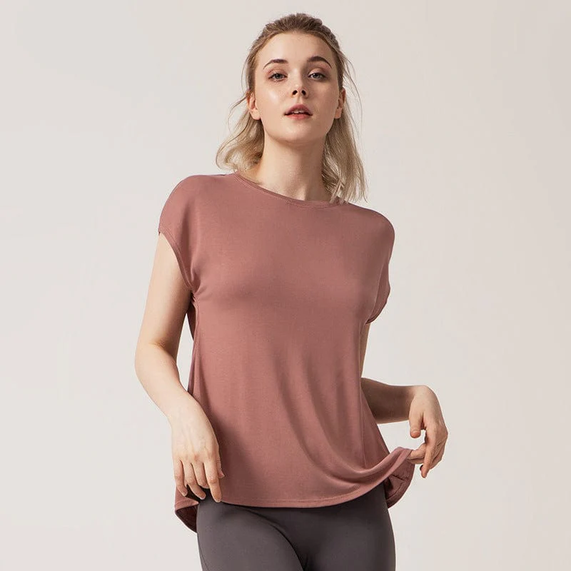 Twist Back Cut Out Short Sleeve Active Shirt - Image 2
