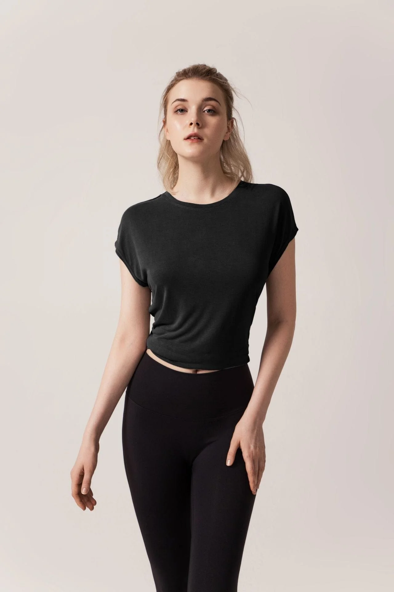Twist Back Cut Out Short Sleeve Active Shirt - Image 6