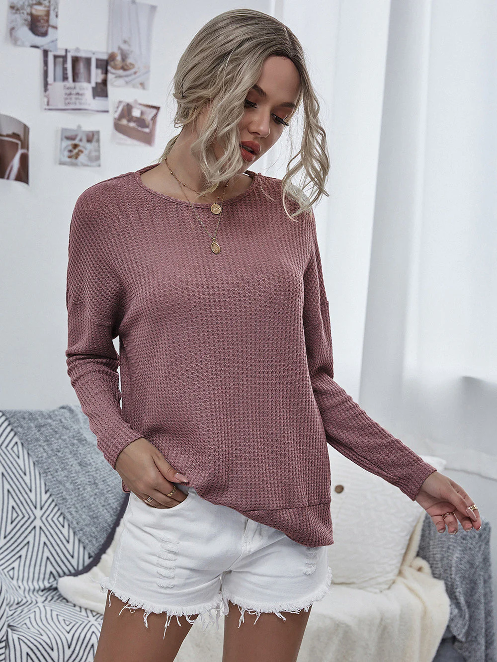 Twist Back Waffle Knit Sweater - Image 10