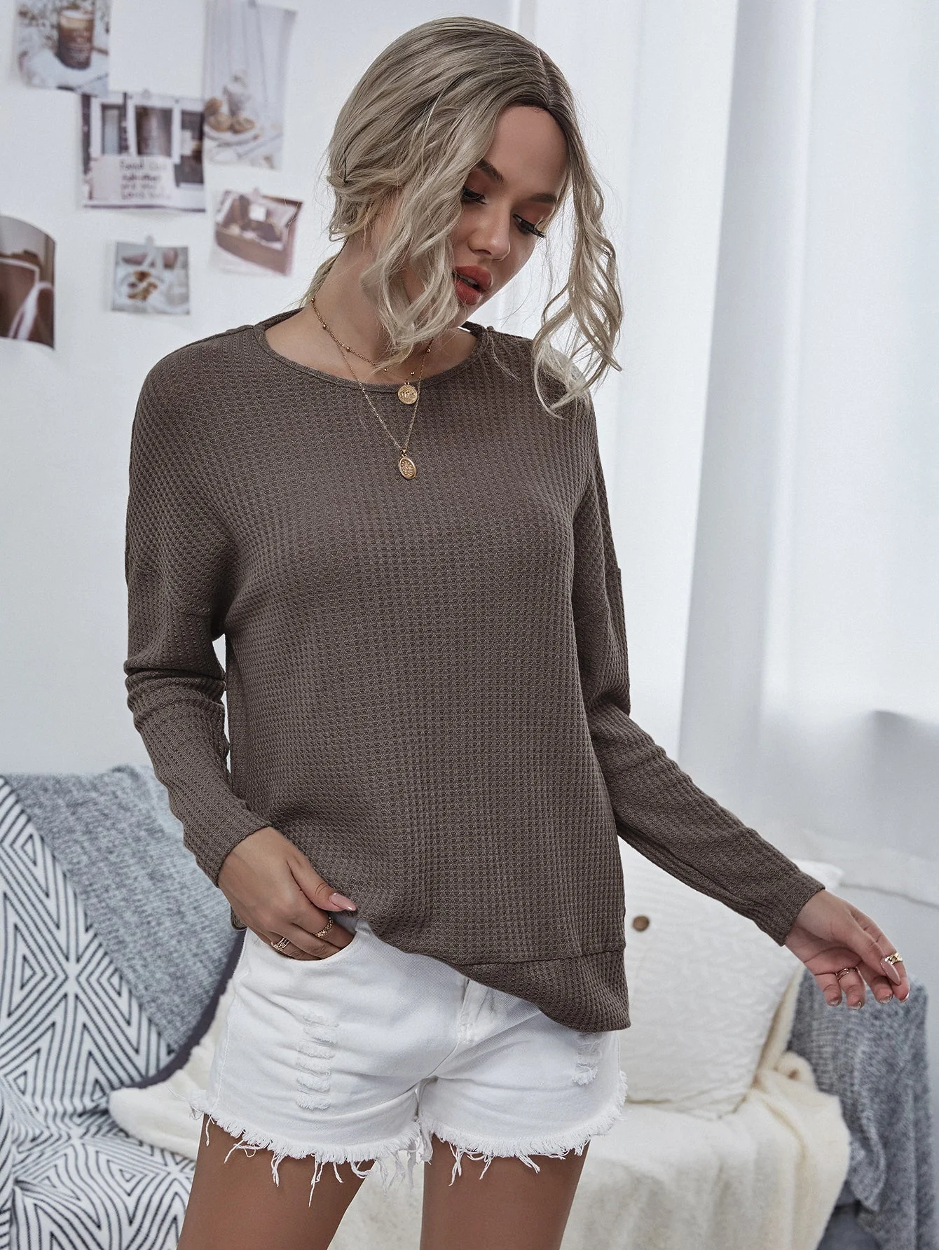 Twist Back Waffle Knit Sweater - Image 6