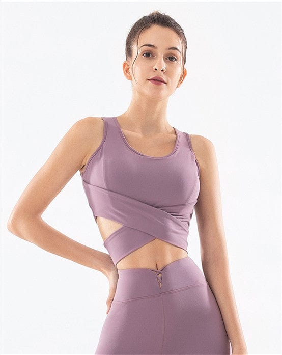 Twist Bow Tie Open Back Sports Bra Tank - Image 5