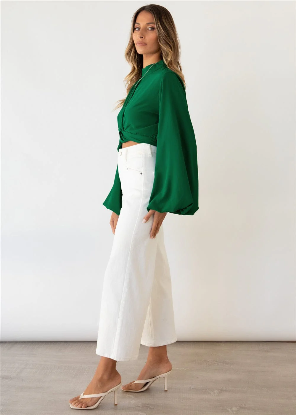 Twist Front Bishop Sleeve Blouse - Image 10