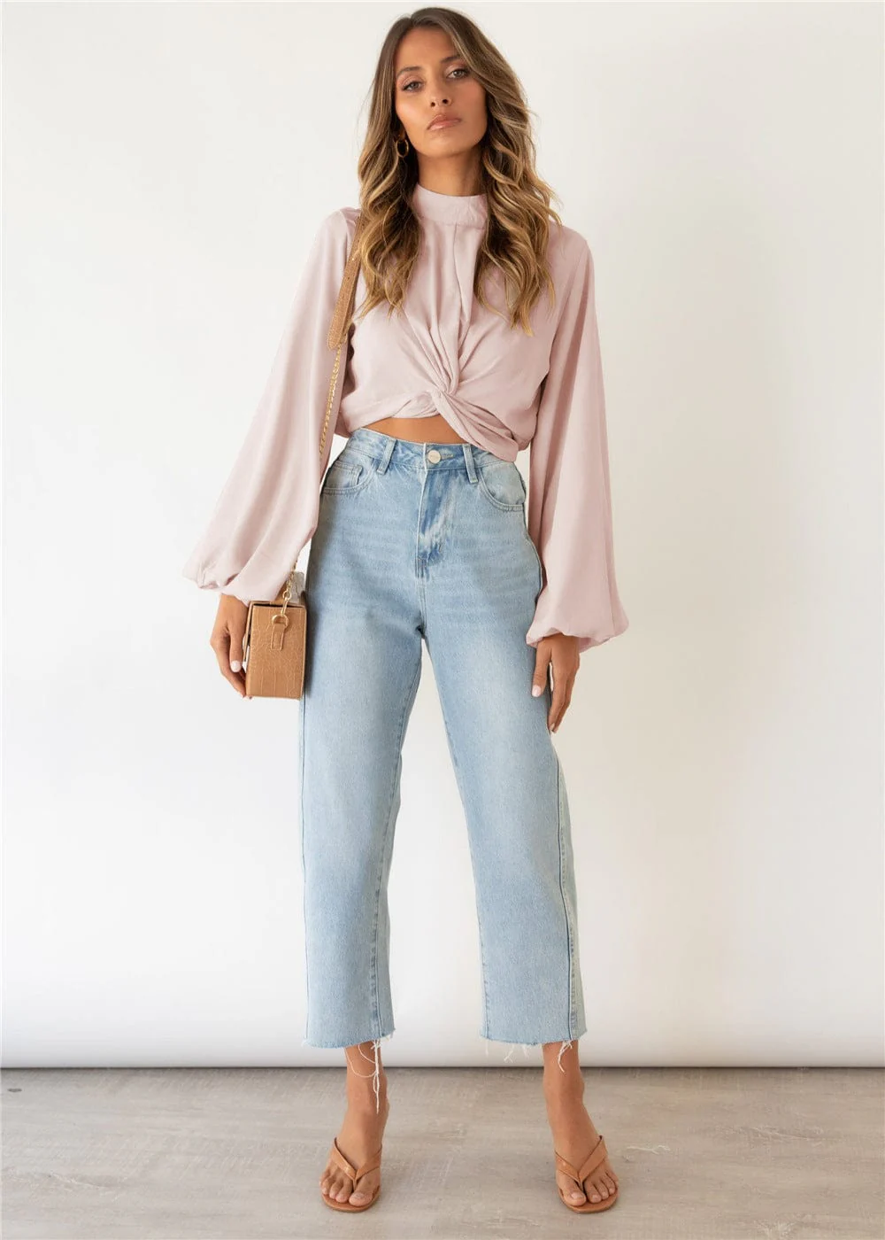 Twist Front Bishop Sleeve Blouse - Image 13