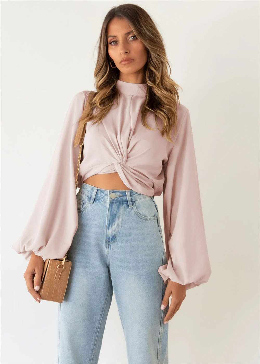 Twist Front Bishop Sleeve Blouse - Image 15