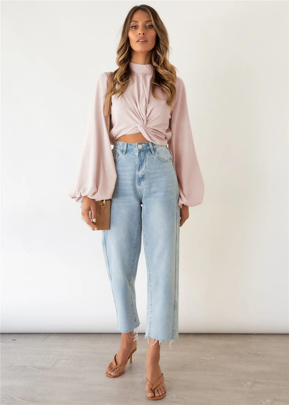 Twist Front Bishop Sleeve Blouse - Image 17