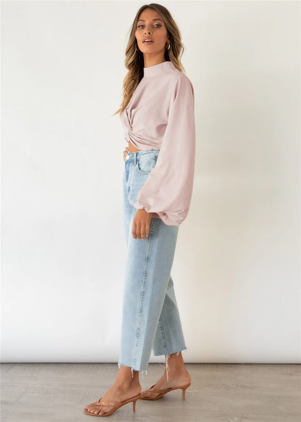Twist Front Bishop Sleeve Blouse - Image 18