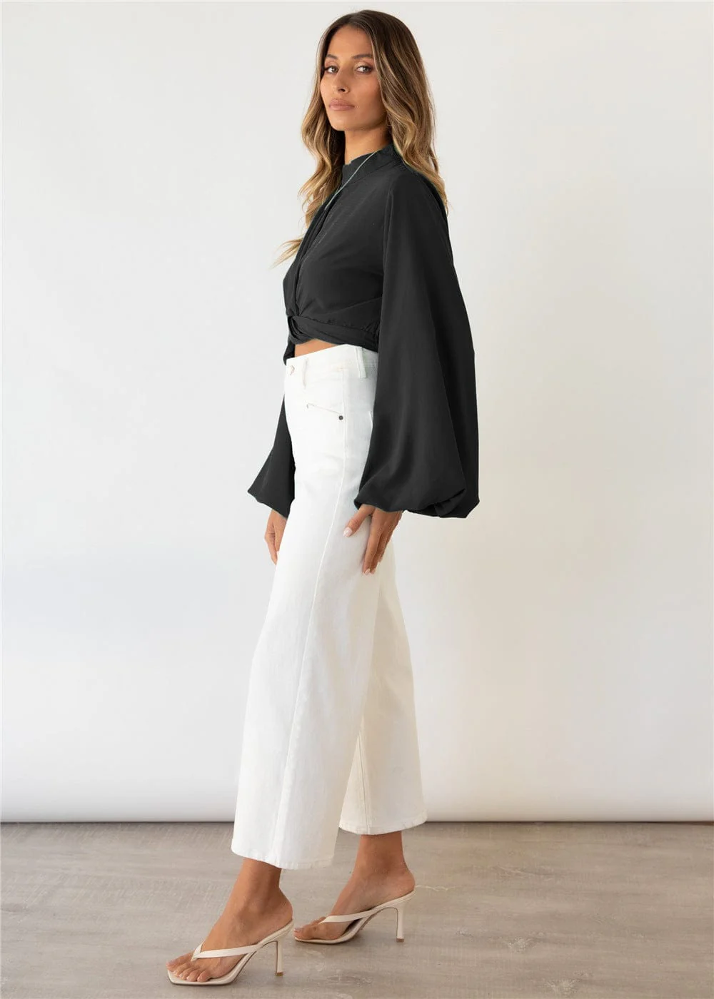 Twist Front Bishop Sleeve Blouse - Image 6