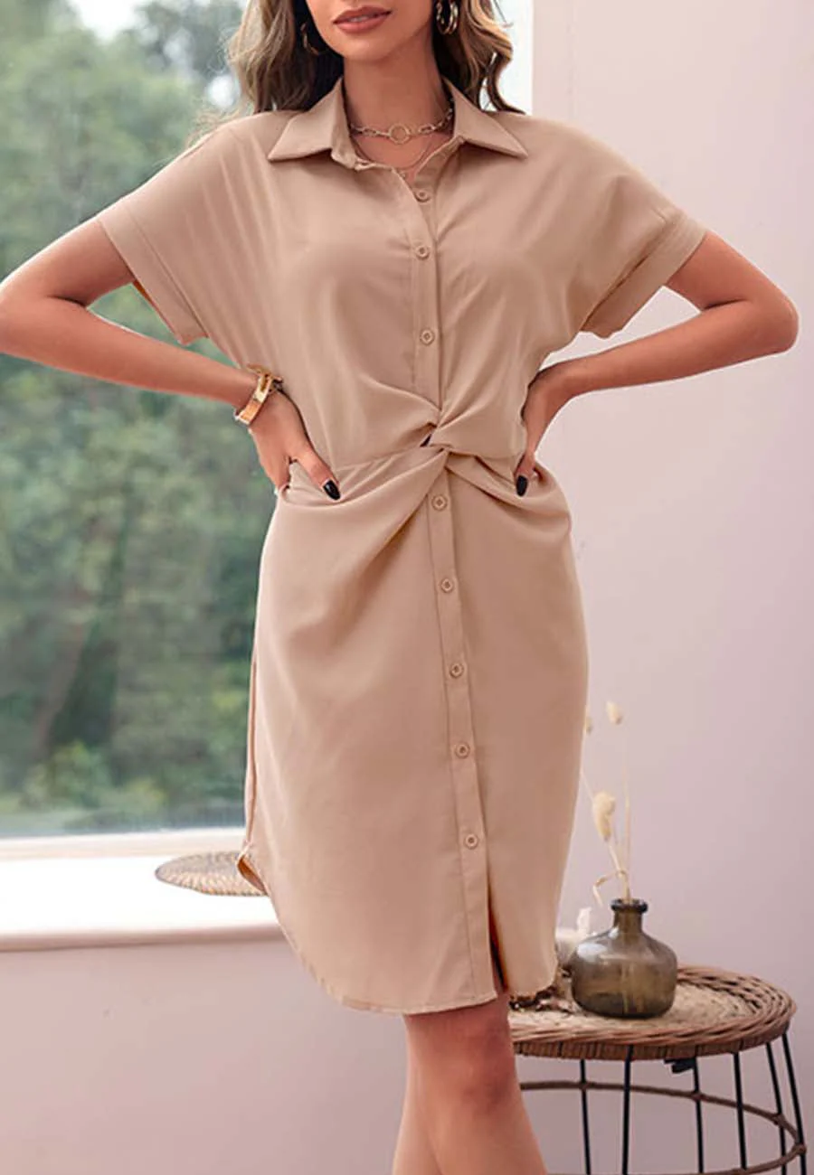 Twist Front Button Down Dress - Image 2