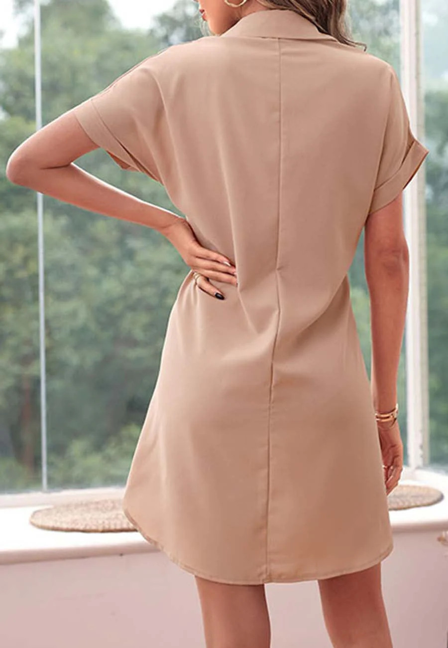 Twist Front Button Down Dress - Image 4
