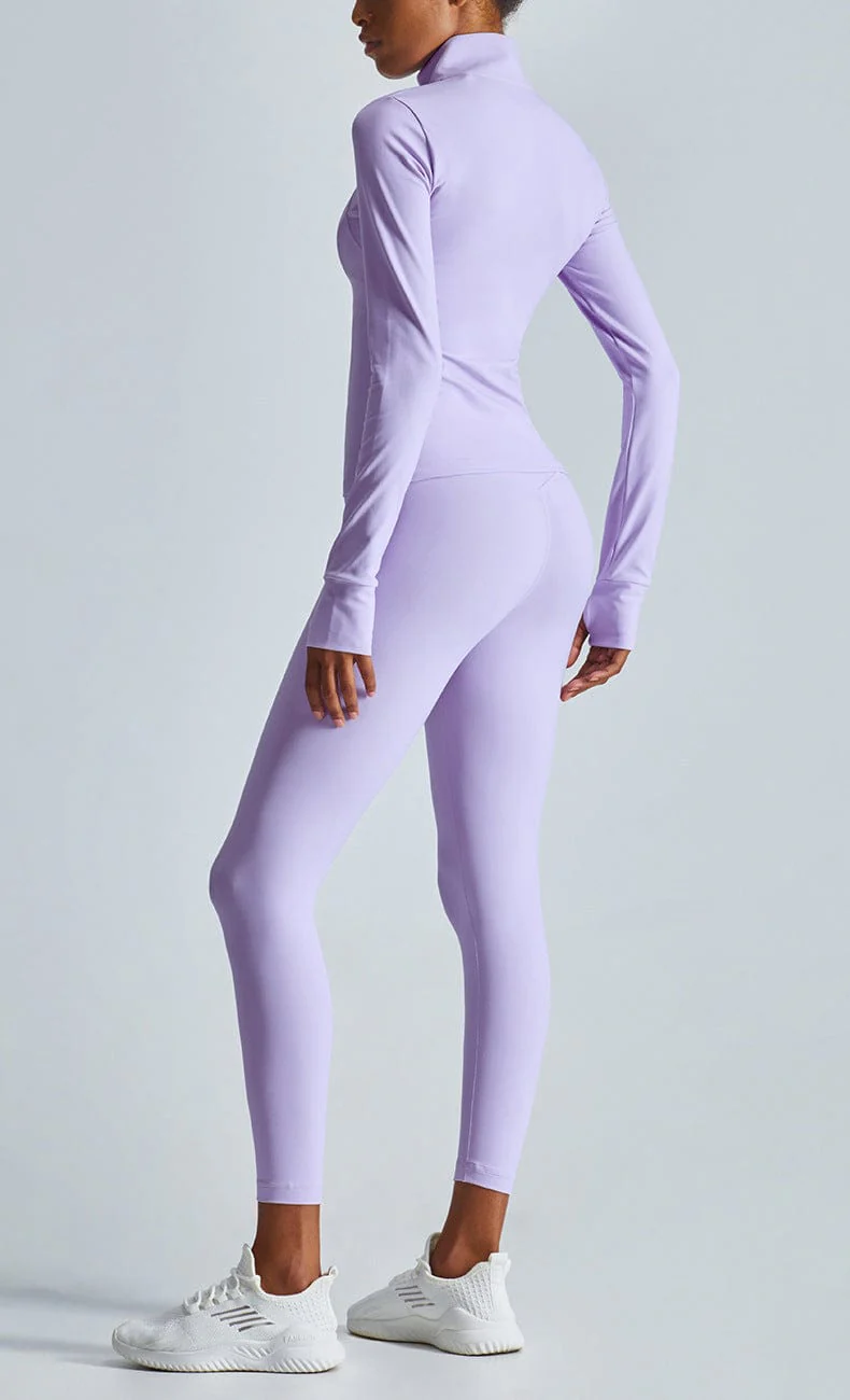 Two-Piece Jacket & High-Rise Leggings Set - Image 2