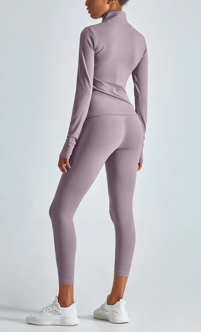 Two-Piece Jacket & High-Rise Leggings Set - Image 7