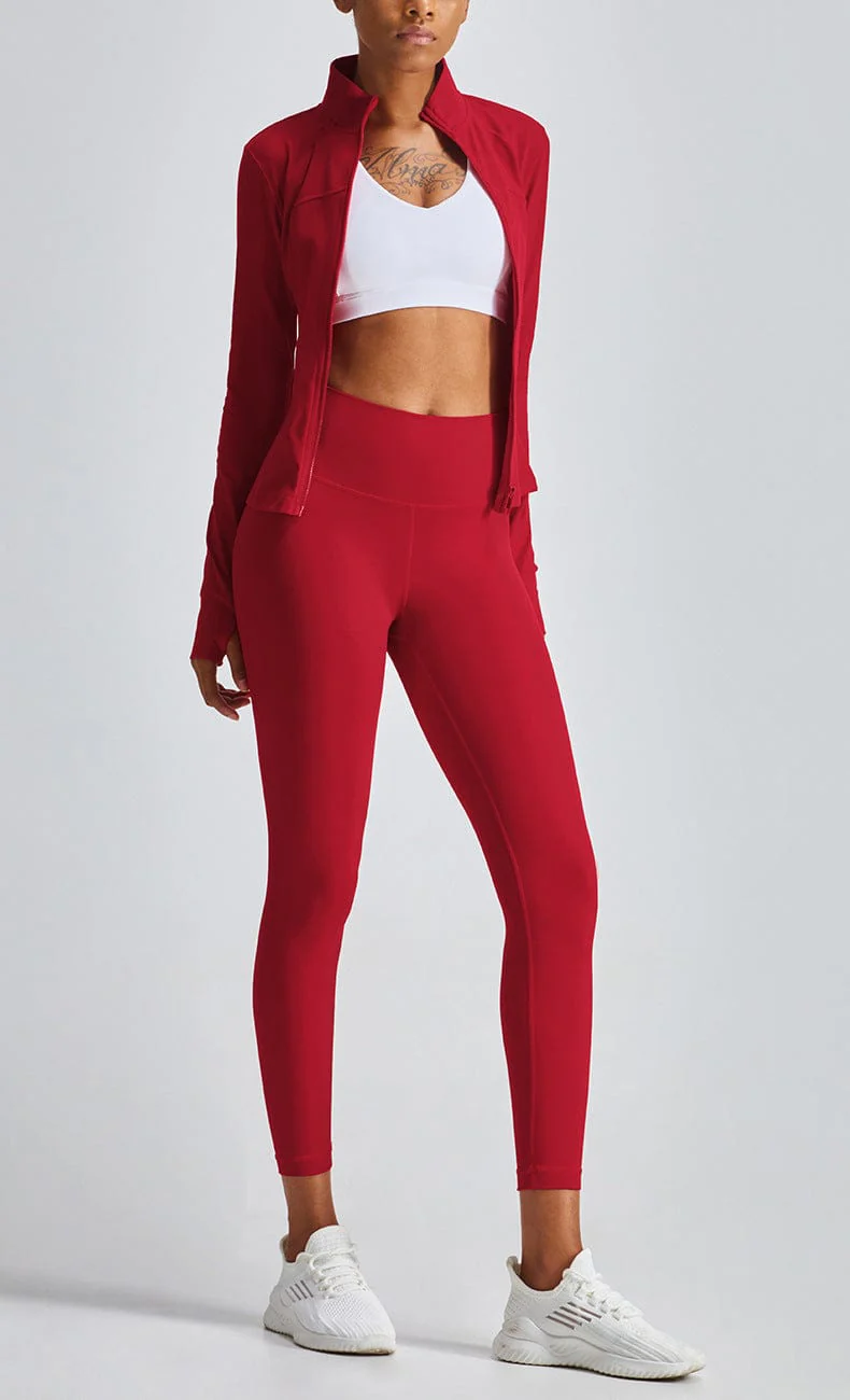 Two-Piece Jacket & High-Rise Leggings Set - Image 8