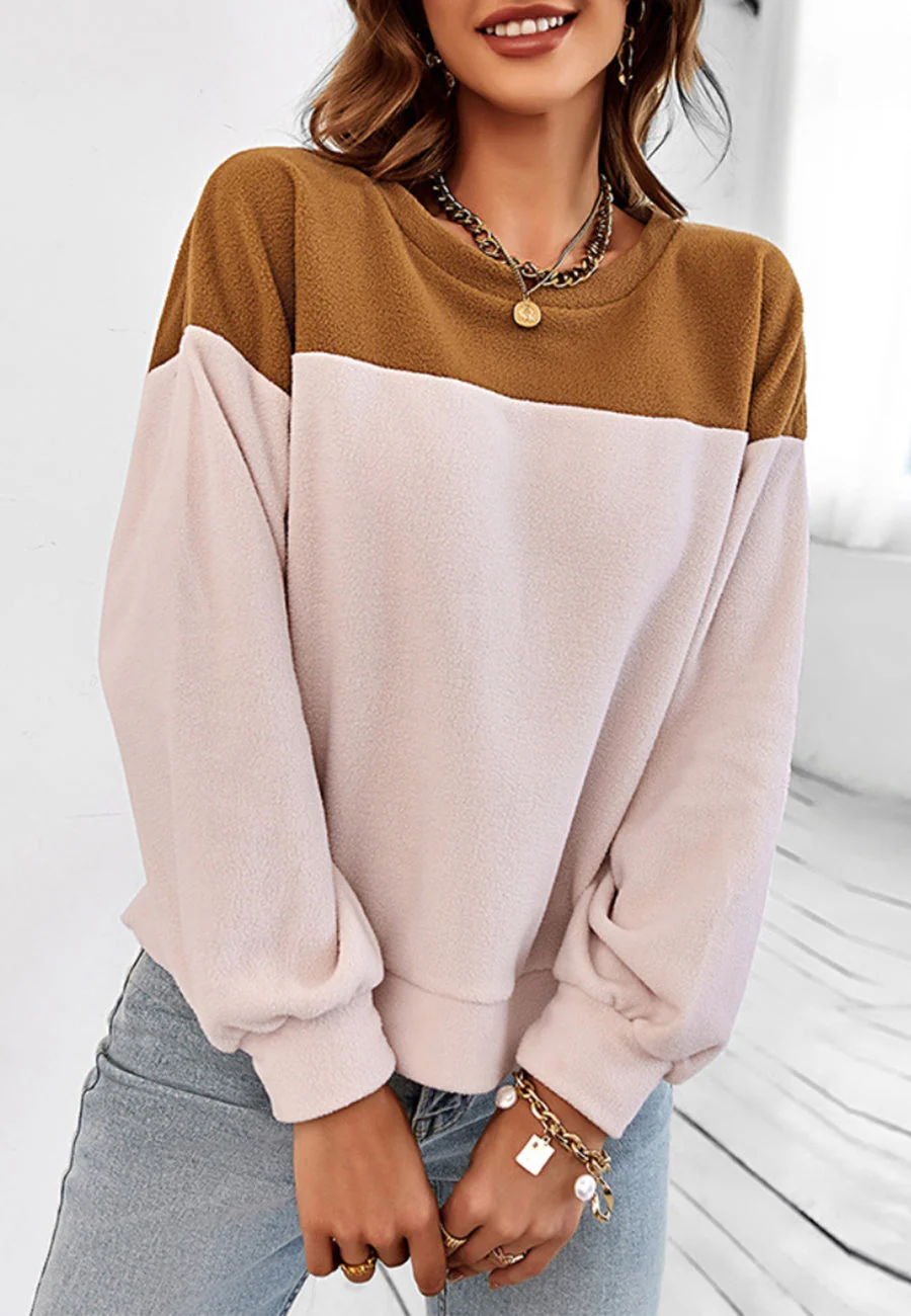 Two Tone Basic Fall Sweater - Image 3