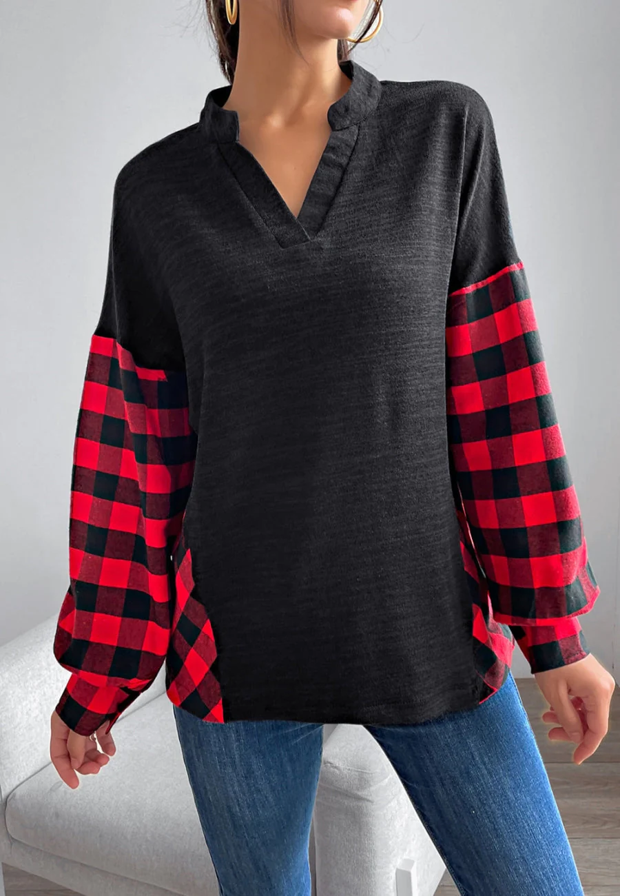 Two Tone Buffalo Plaid Sweater - Image 4