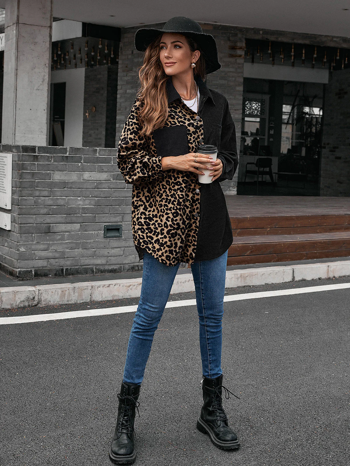 Two Tone Button Up Blouse - Image 3