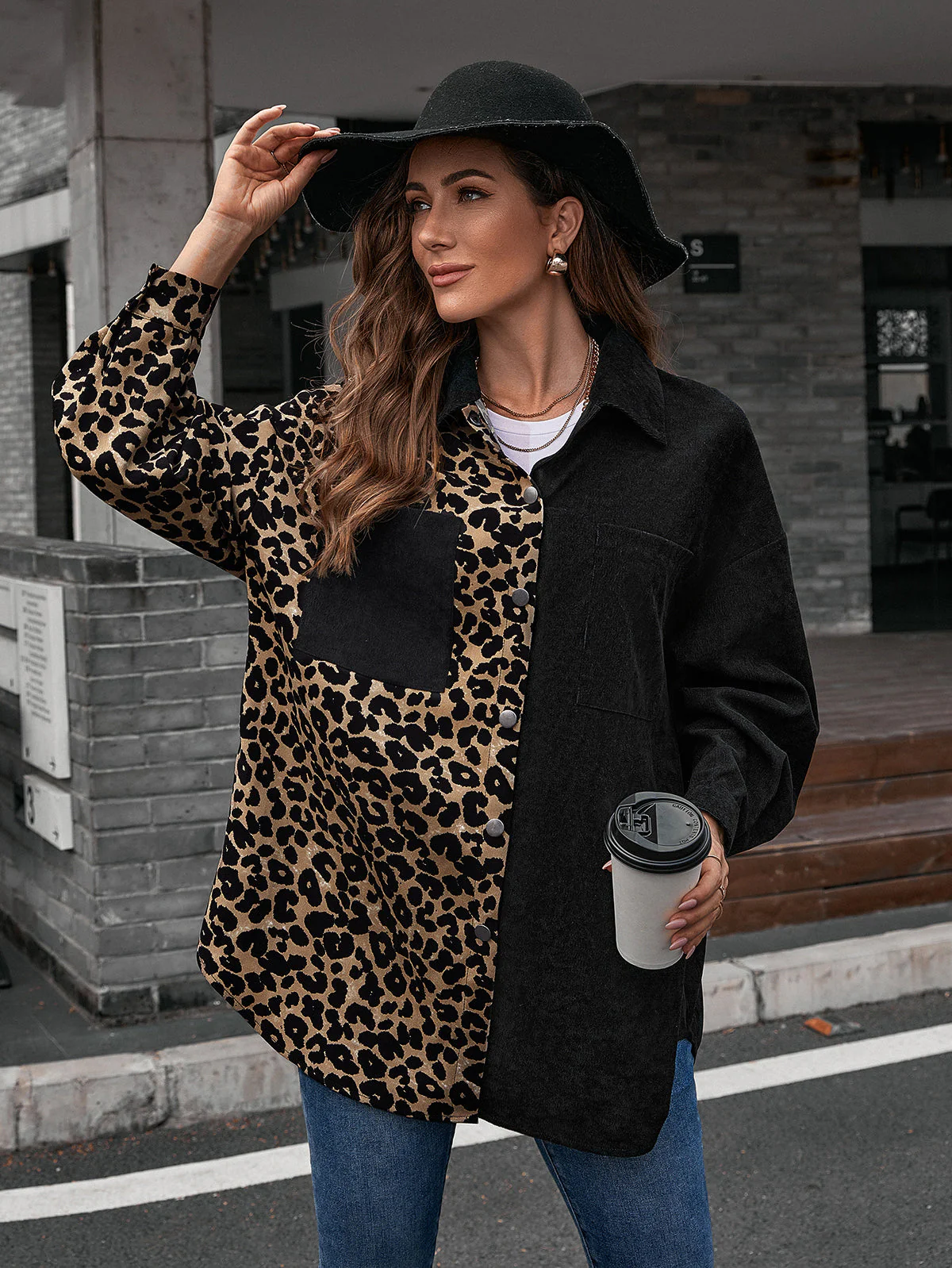 Two Tone Button Up Blouse - Image 4