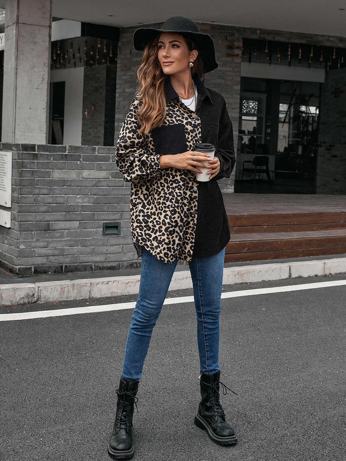 Two Tone Button Up Blouse - Image 9