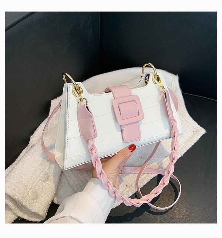 Two Tone Croc Shoulder Bag - Image 12