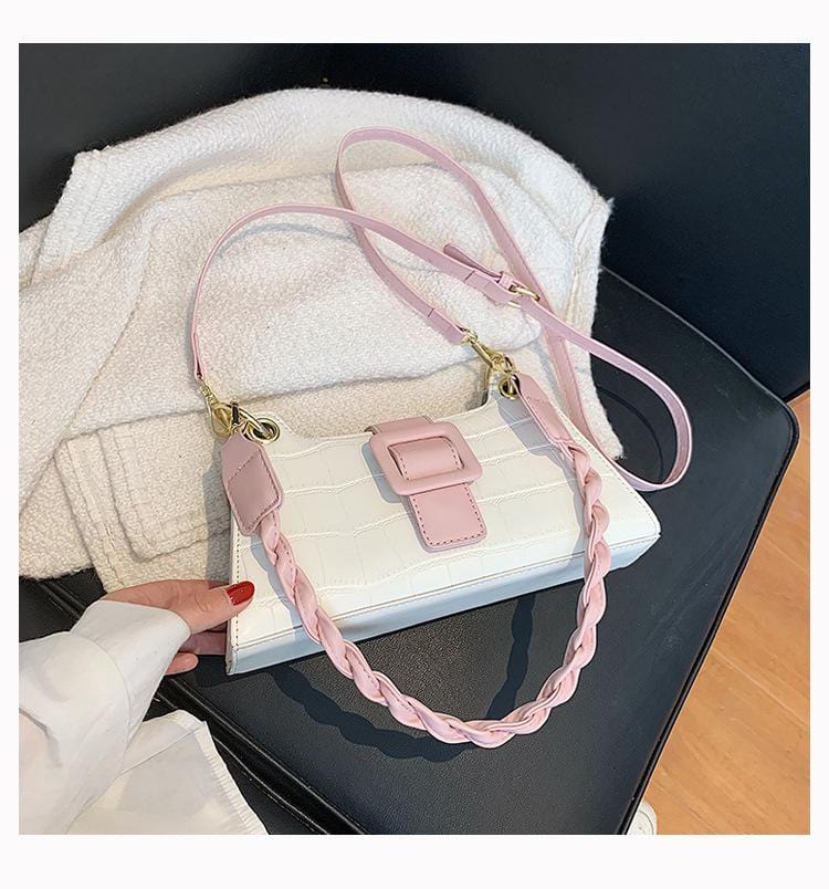 Two Tone Croc Shoulder Bag - Image 14