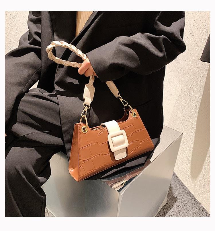Two Tone Croc Shoulder Bag - Image 17