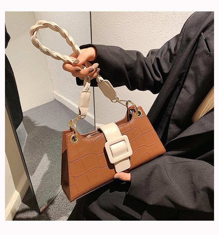 Two Tone Croc Shoulder Bag - Image 18